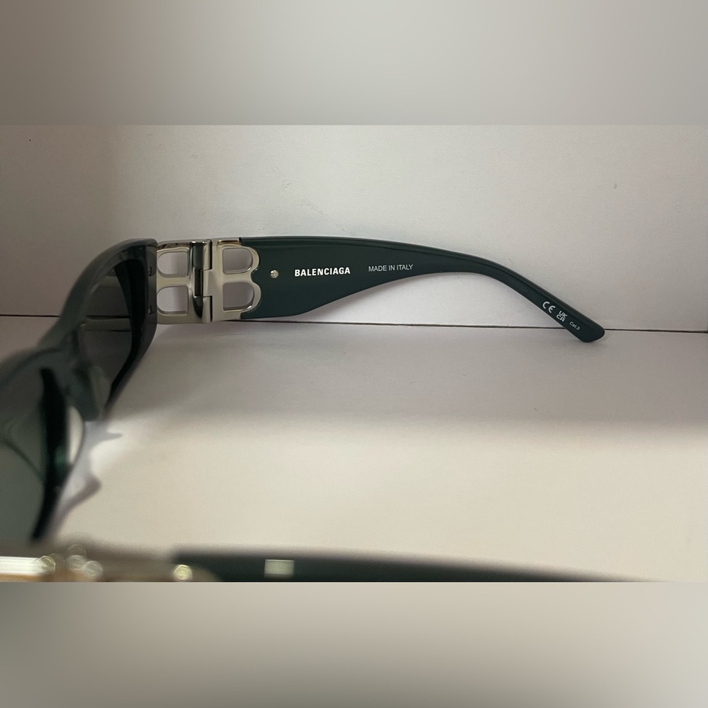 Balenciaga Forest Green Rectangular Sunglasses - image 3